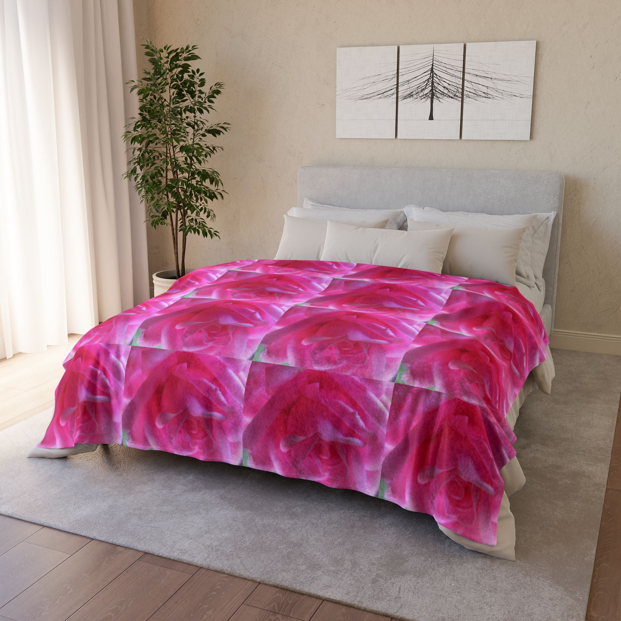 Bright Rose Pattern | Soft Polyester Blanket | Blossom Blankets