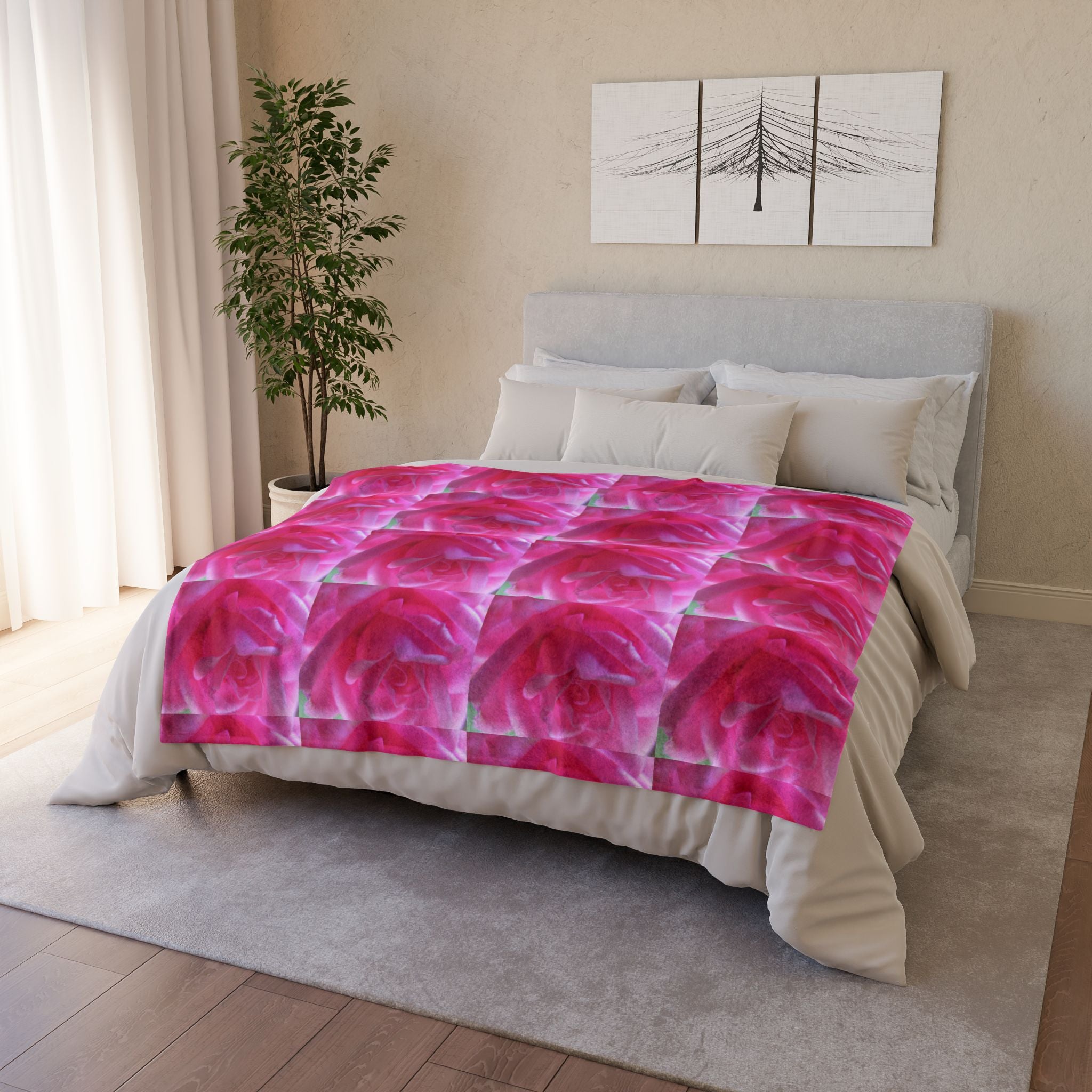 Bright Rose Pattern | Soft Polyester Blanket | Blossom Blankets