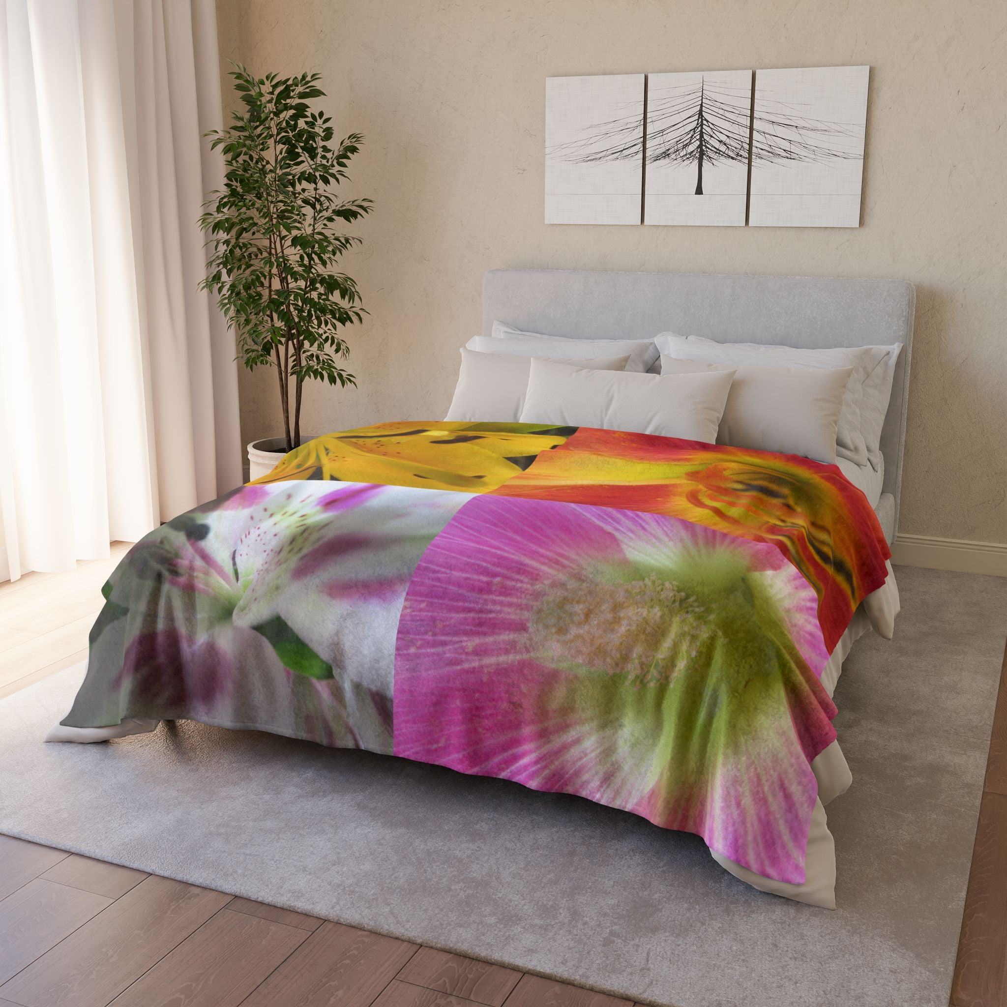Floral Print Blanket - Soft Polyester | Blossom Blankets