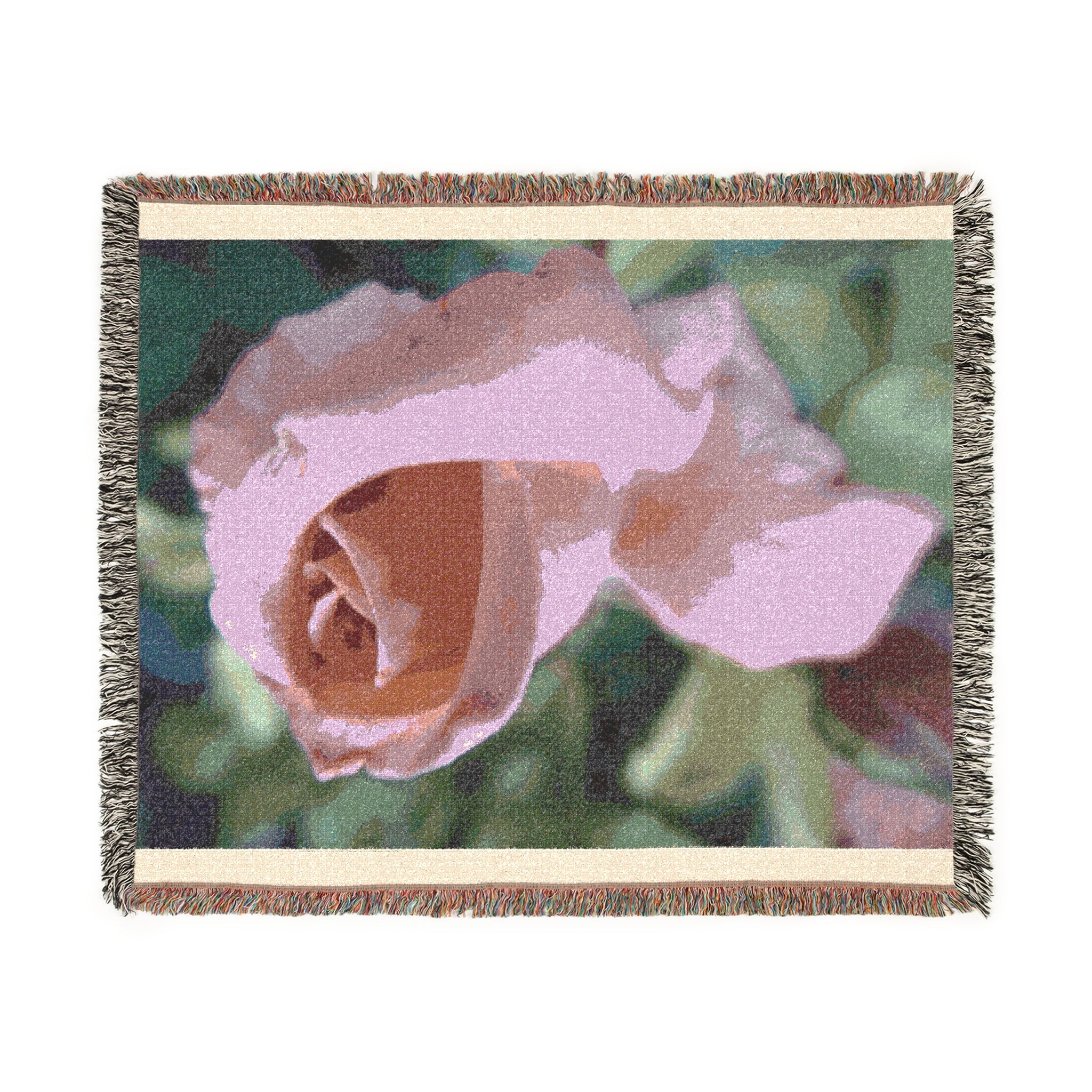 Bright Pink Rose | Woven Blanket | Blossom Blankets