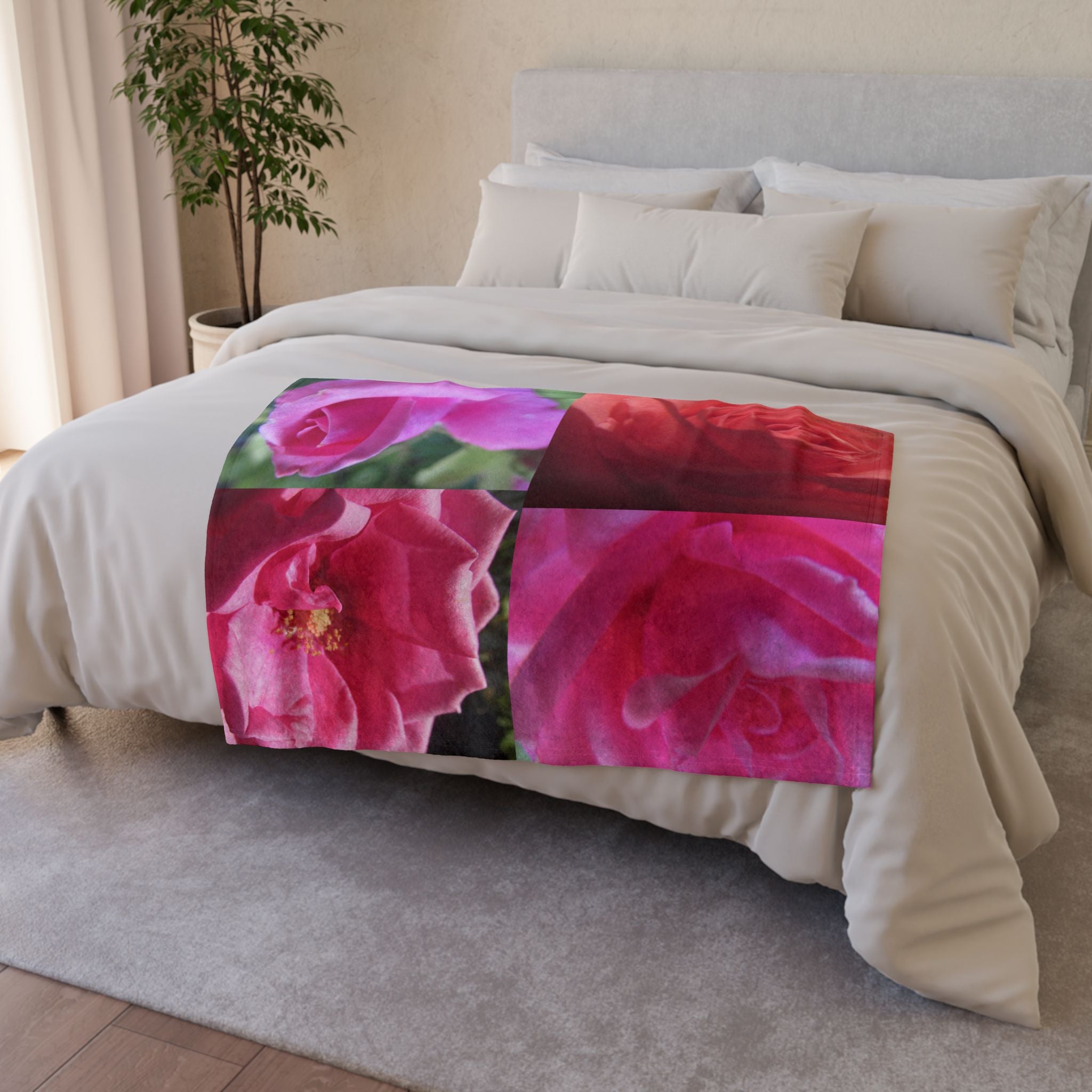 Pink Rose Blanket - Soft Polyester | Blossom Blankets