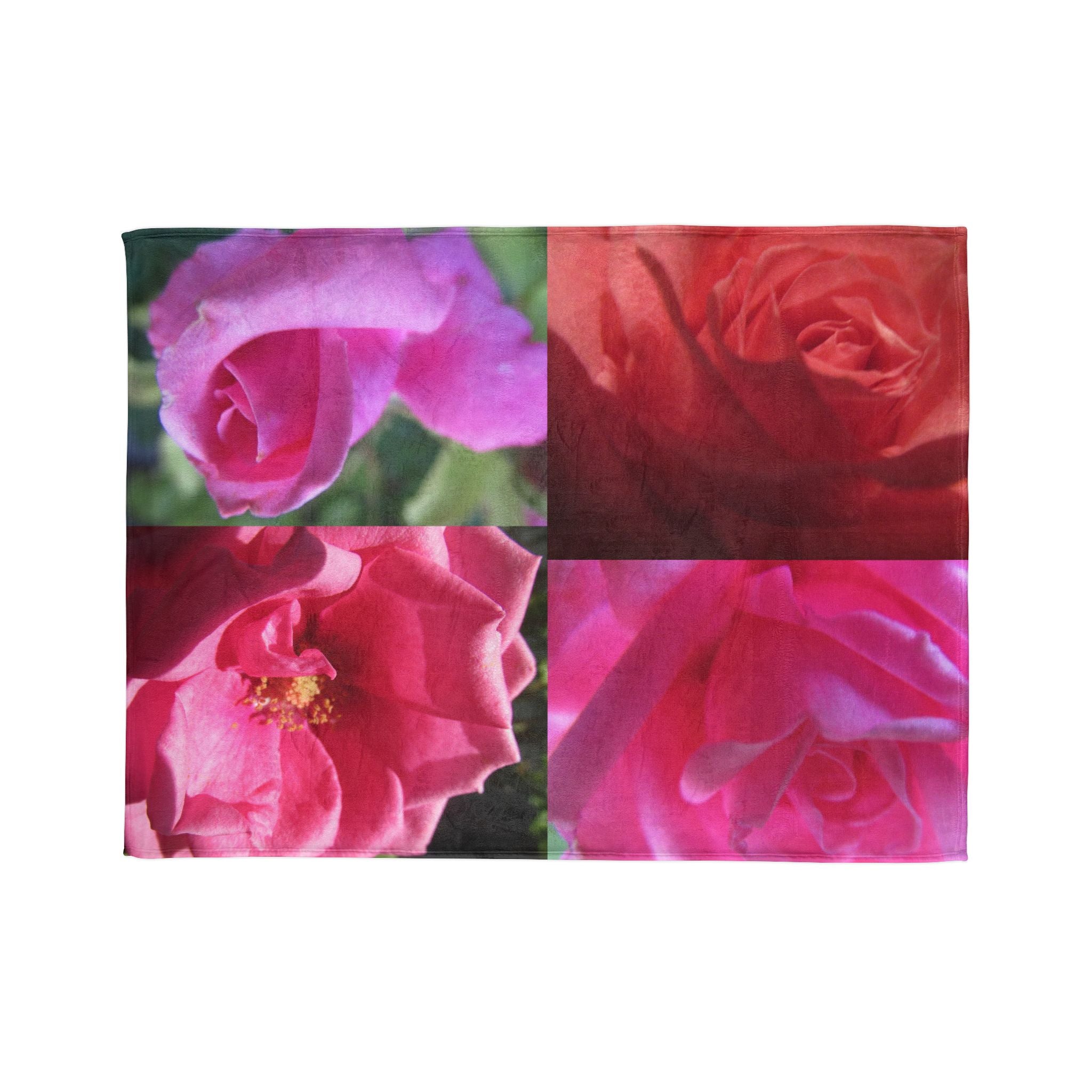 Pink Rose Blanket - Soft Polyester | Blossom Blankets