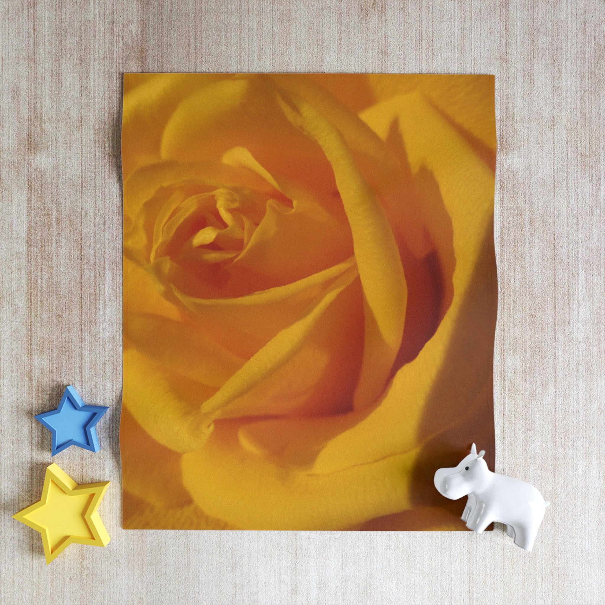 Warm Yellow Rose | Throw Blanket | Blossom Blankets