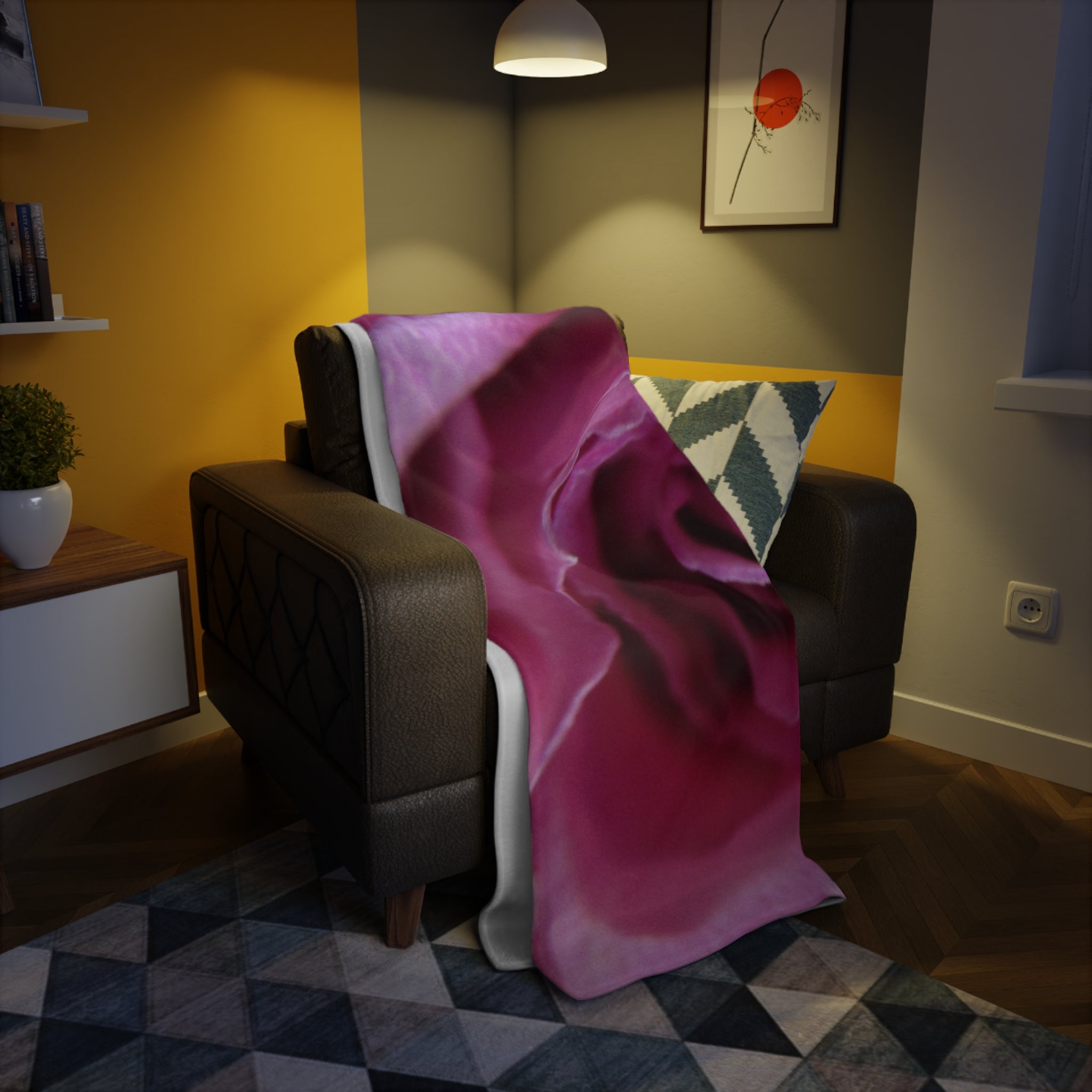 Realistic Single Rose Plush Fleece Blanket - Luxurious Garden Comfort Bedding | Blossom Blankets