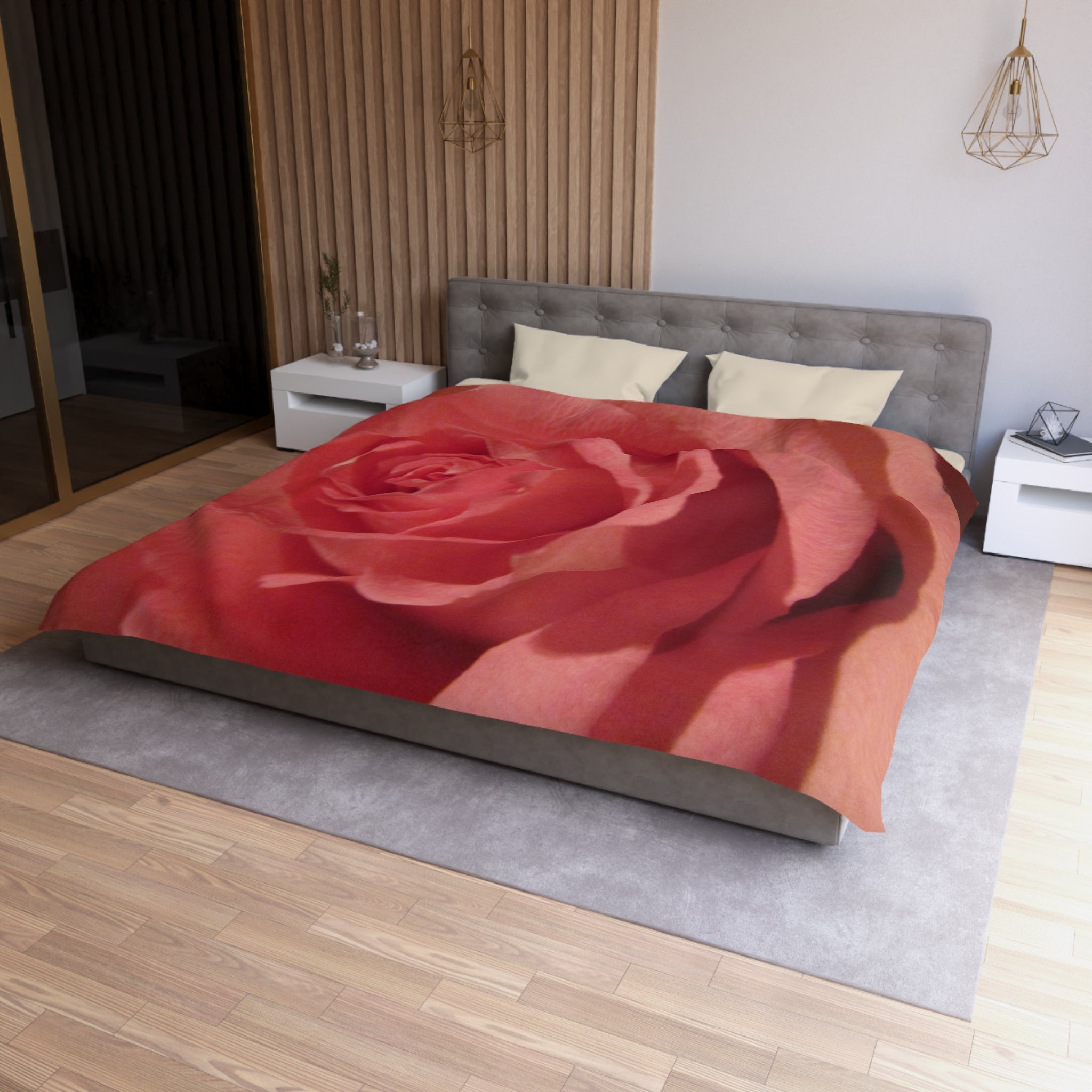 Romantic Rose Microfiber Duvet Cover - Blossom Blankets
