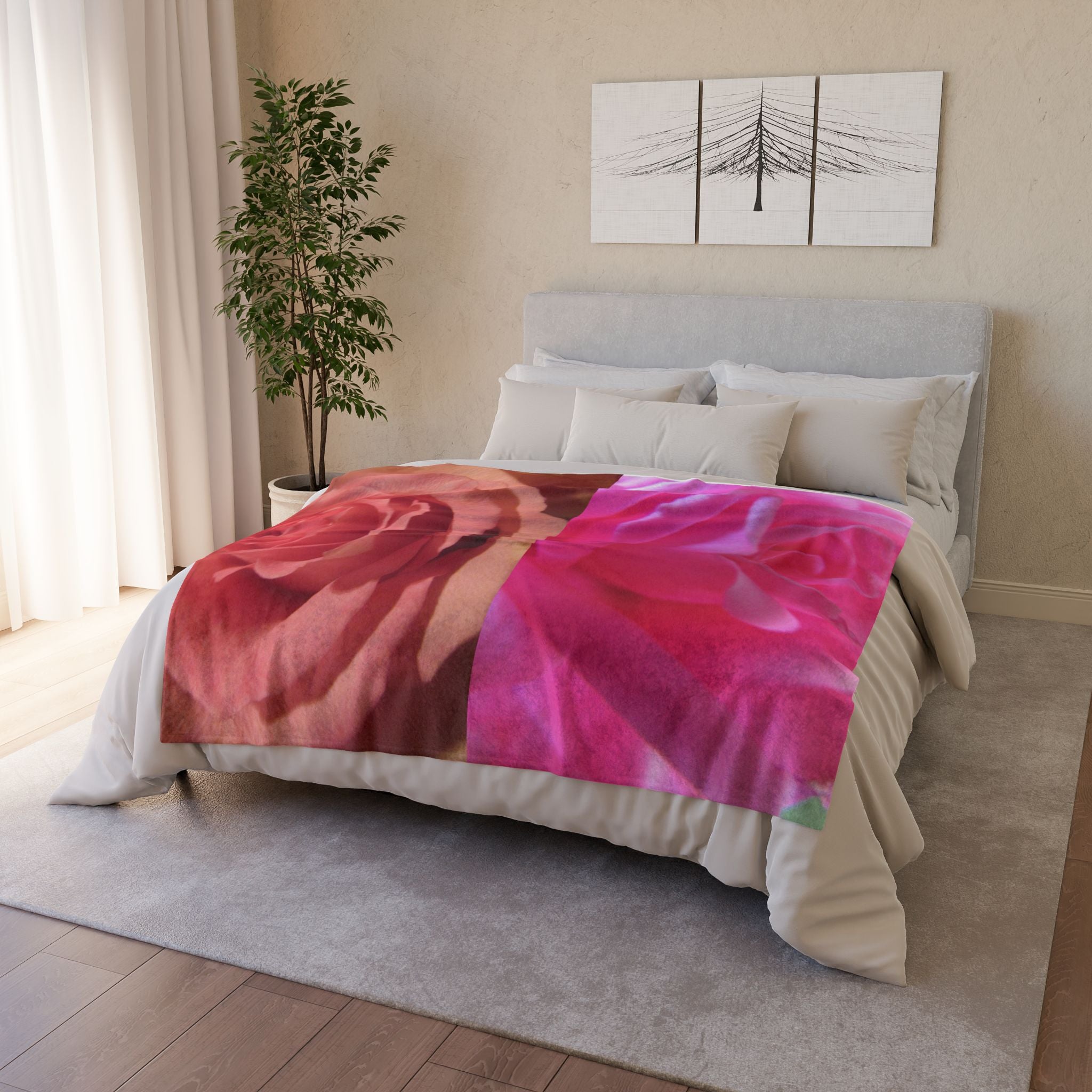 Cozy Romantic Floral | Soft Polyester Throw | Blossom Blankets