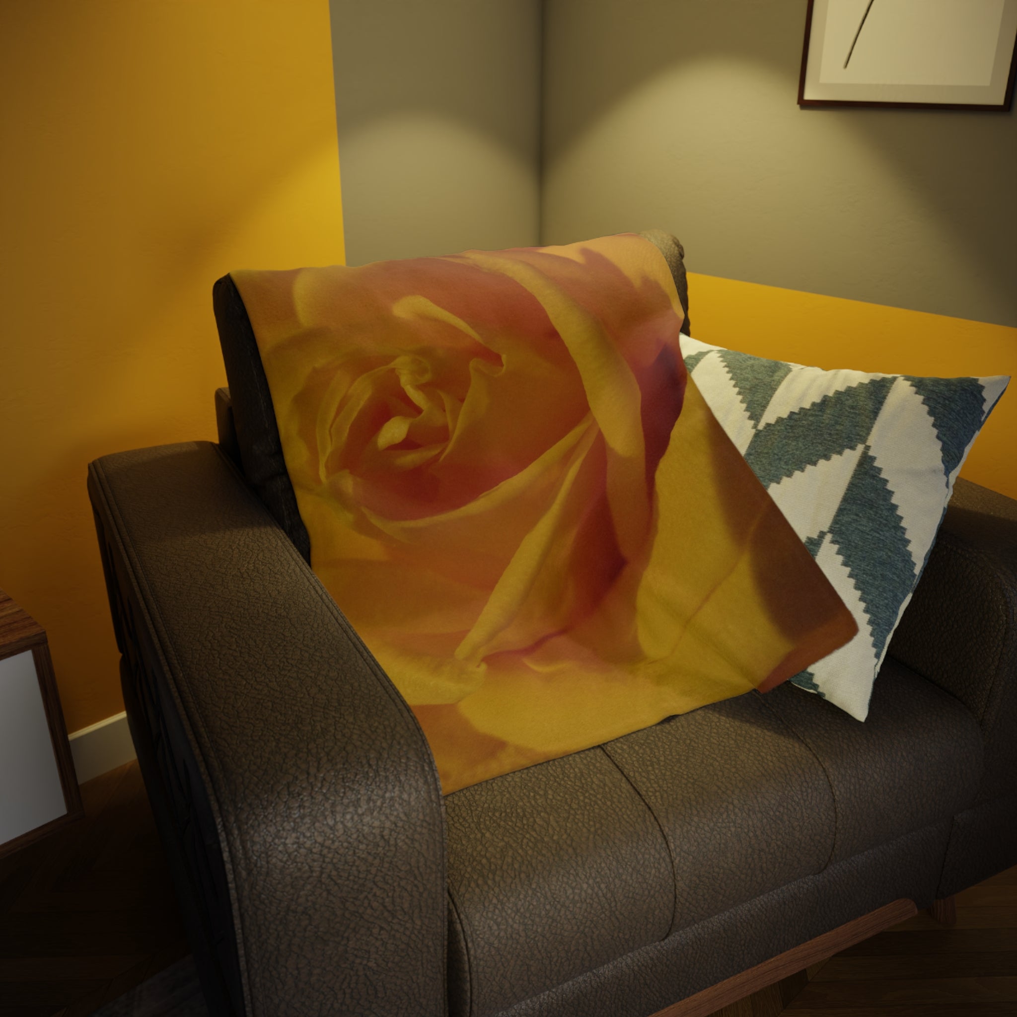 Yellow Rose | Plush Fleece Blanket | Blossom Blankets