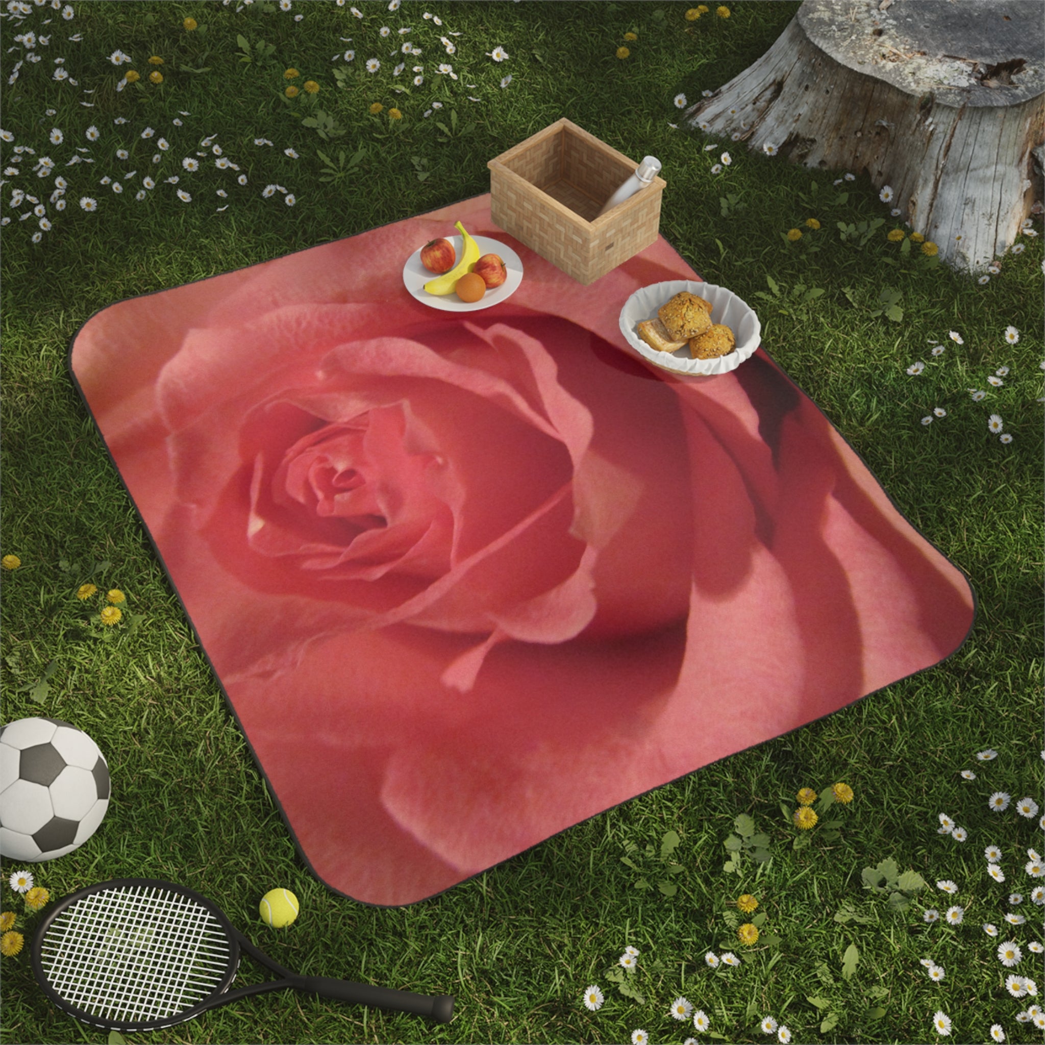 Pink Rose - Picnic Blanket | Blossom Blankets