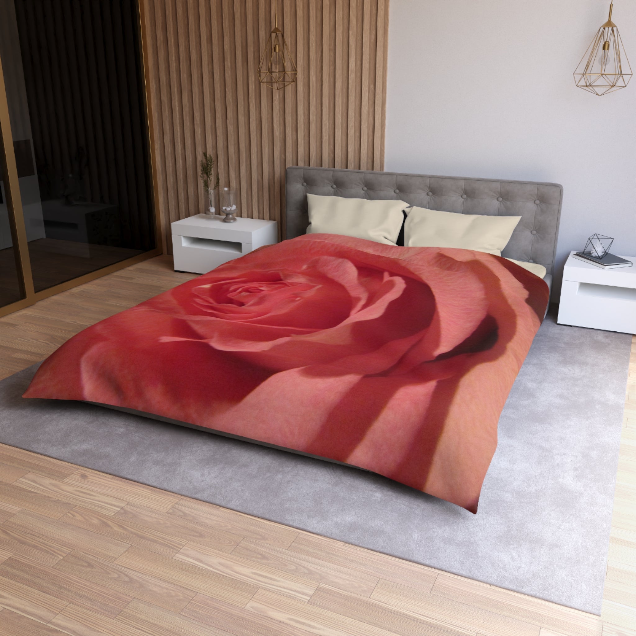 Romantic Rose Microfiber Duvet Cover - Blossom Blankets