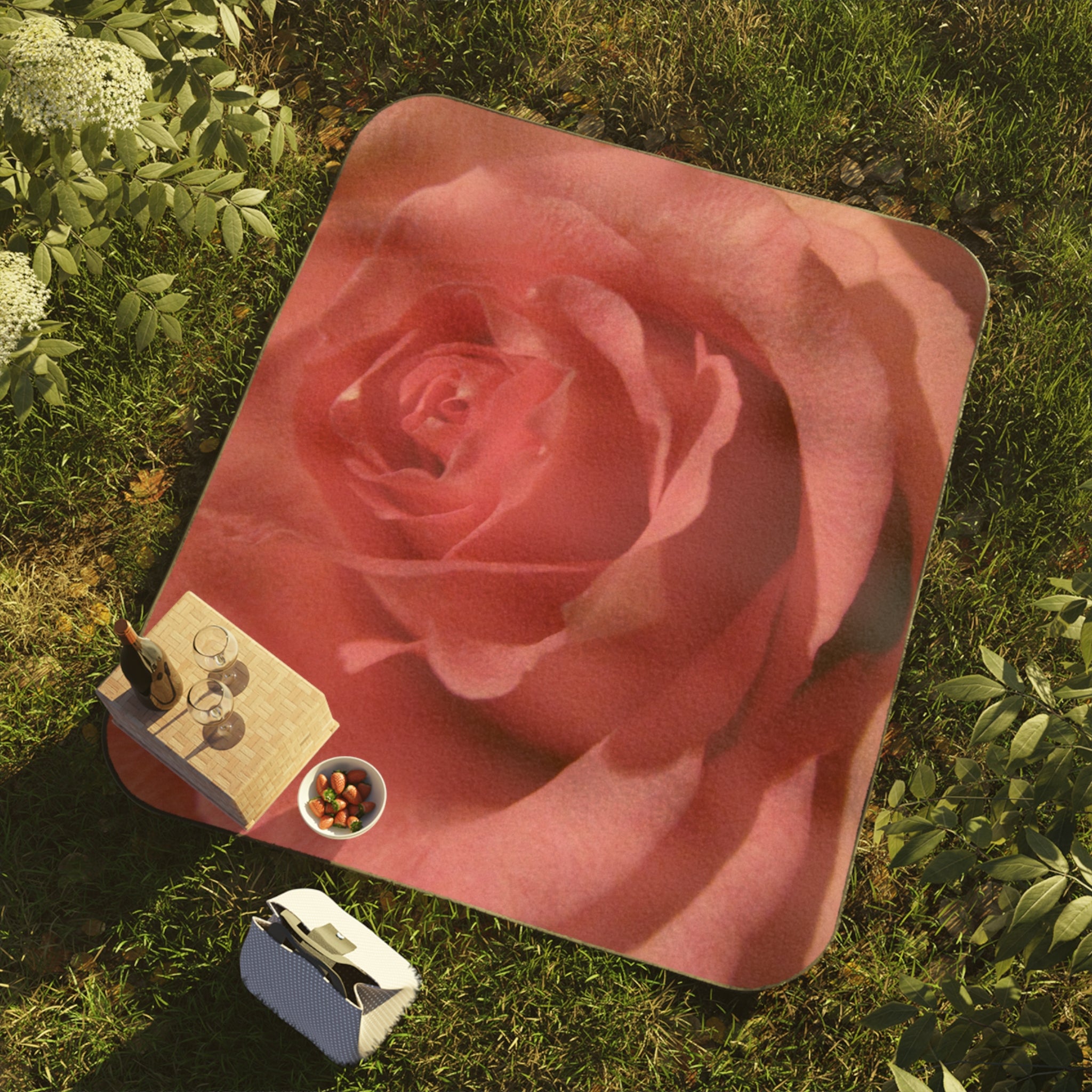 Pink Rose - Picnic Blanket | Blossom Blankets