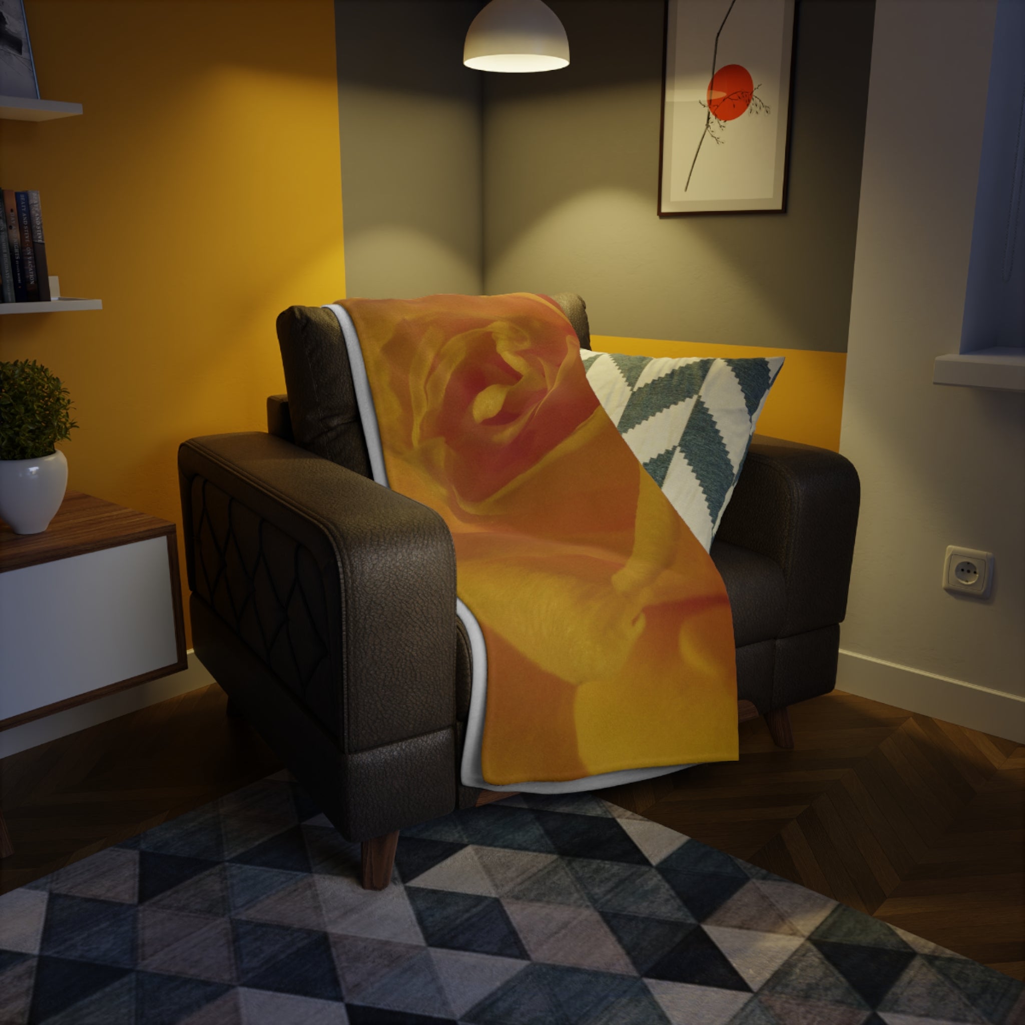 Yellow Rose | Plush Fleece Blanket | Blossom Blankets