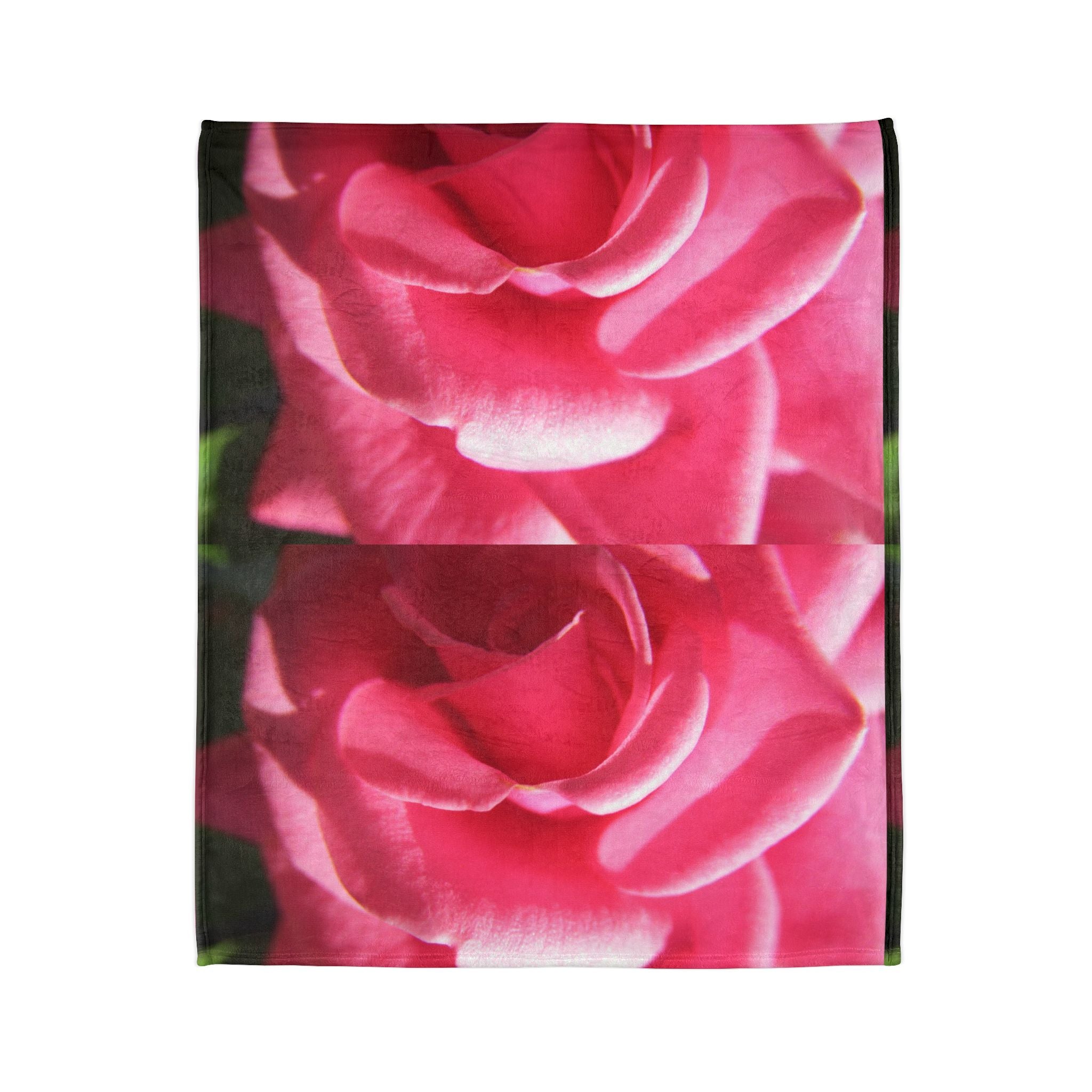 Pink Rose Blanket - Soft Polyester Fleece | Blossom Blankets