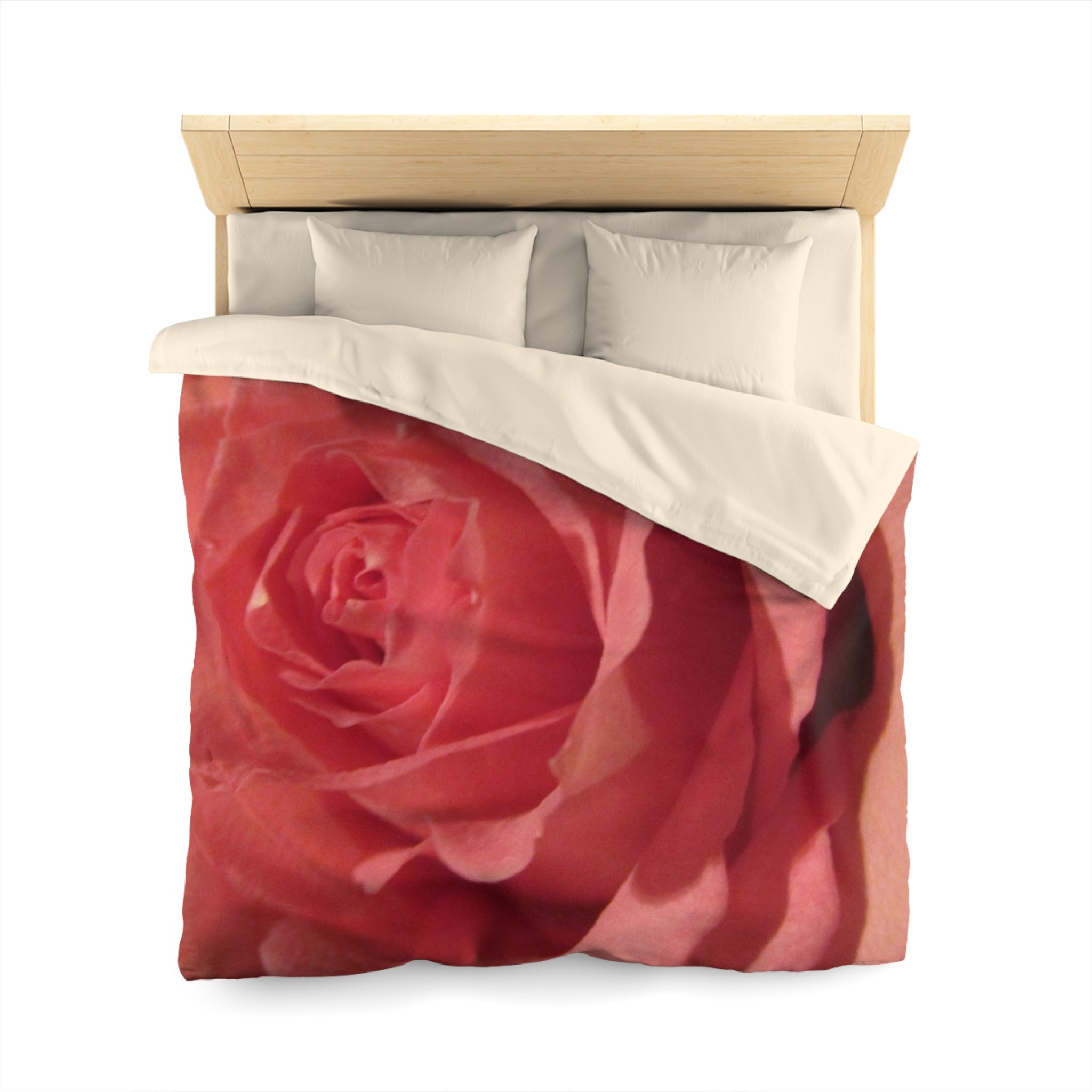 Romantic Rose Microfiber Duvet Cover - Blossom Blankets