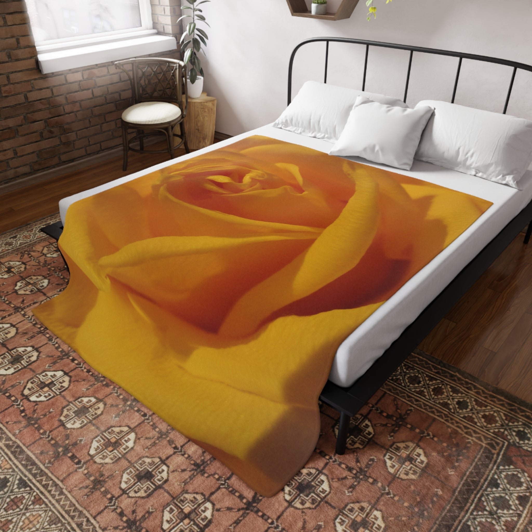 Yellow Rose | Plush Fleece Blanket | Blossom Blankets
