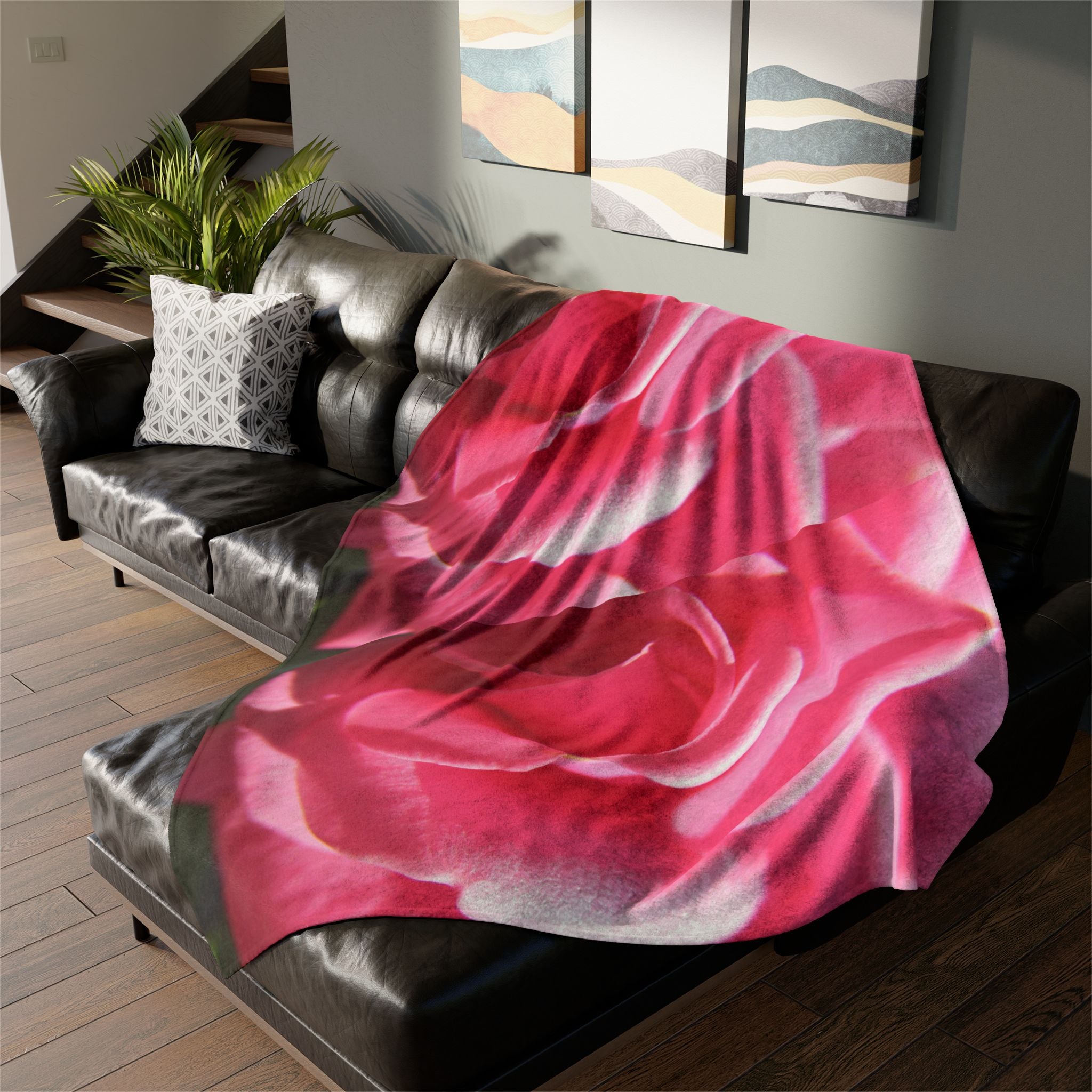 Pink Rose Blanket - Soft Polyester Fleece | Blossom Blankets