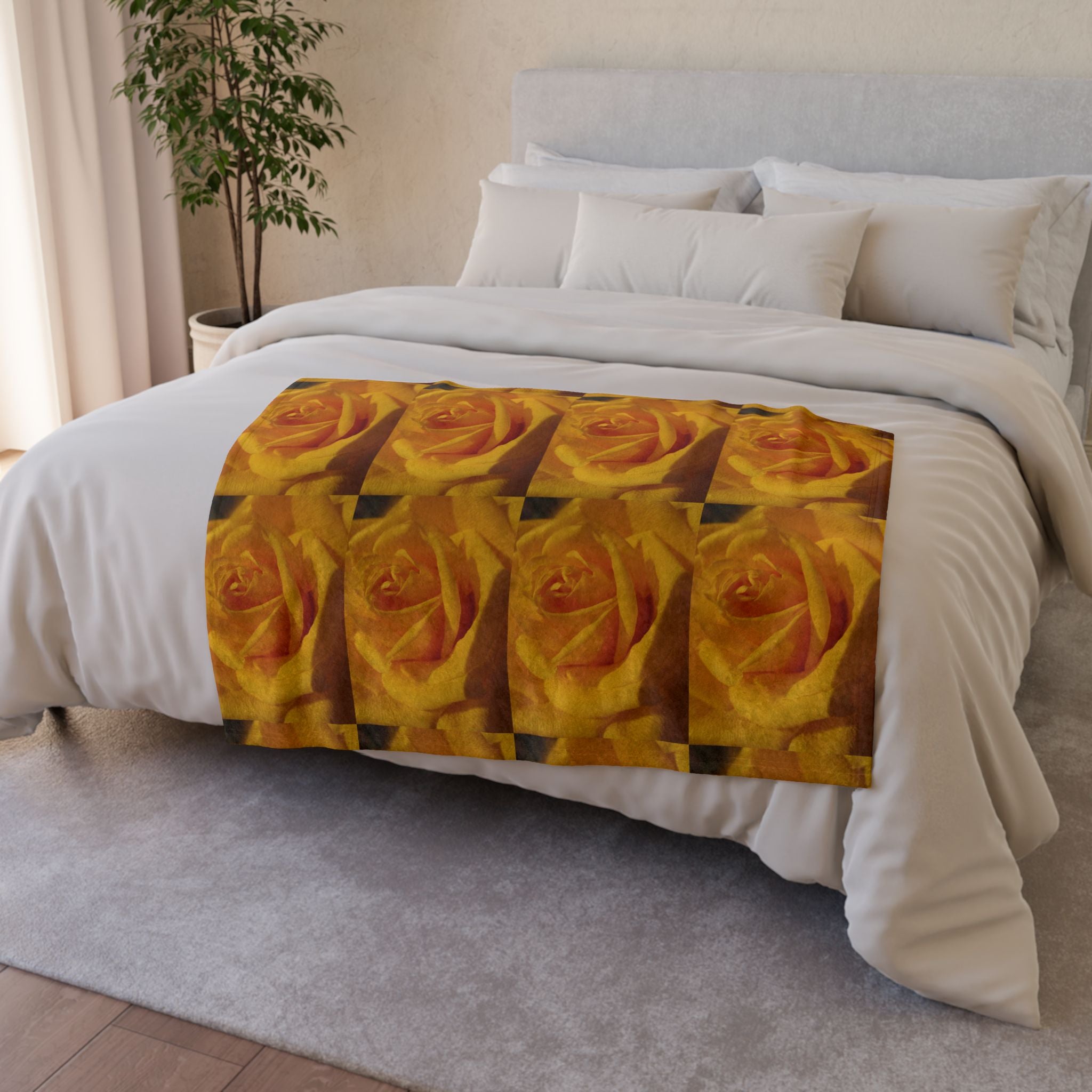 Golden Rose | Soft Polyester Blanket | Blossom Blankets