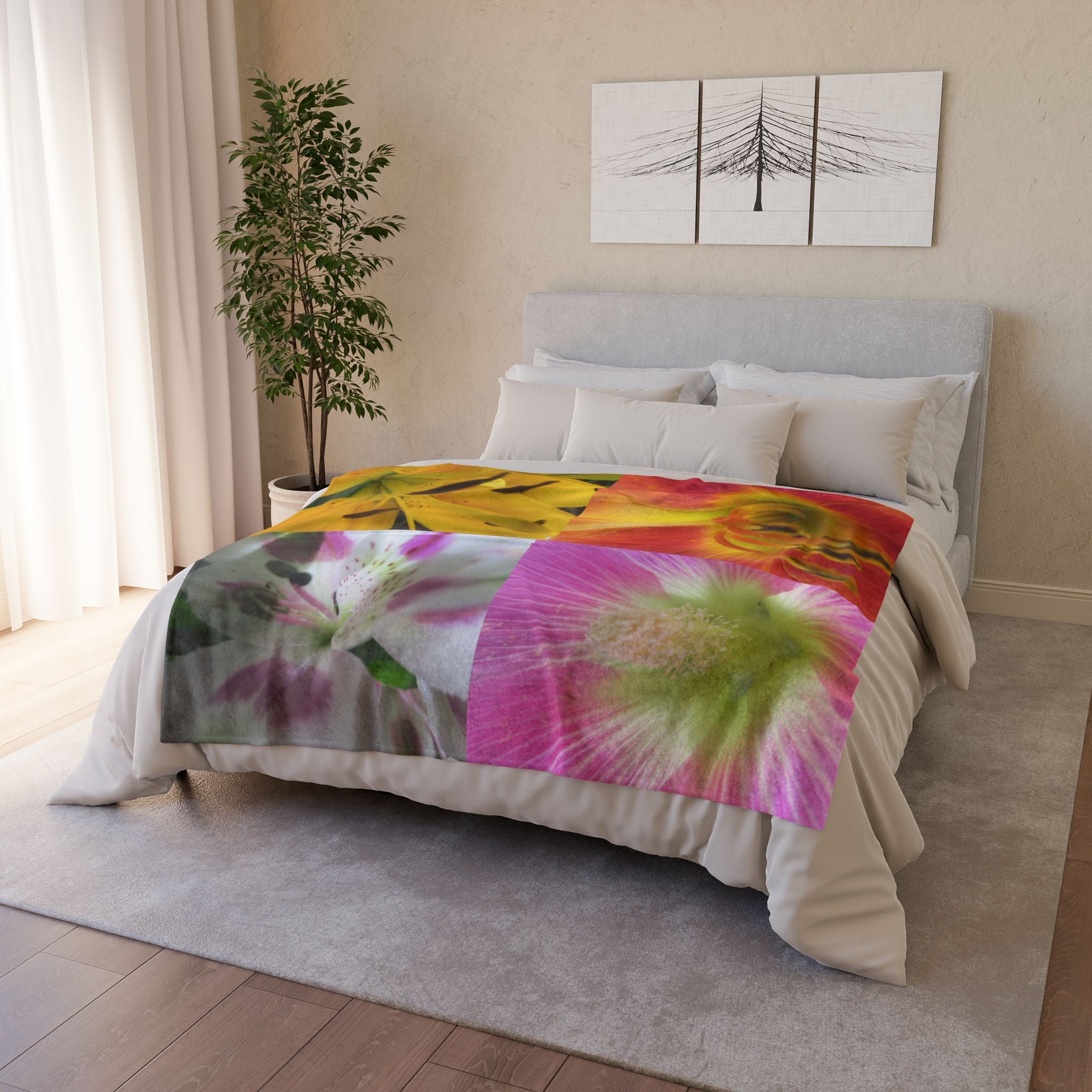 Floral Print Blanket - Soft Polyester | Blossom Blankets