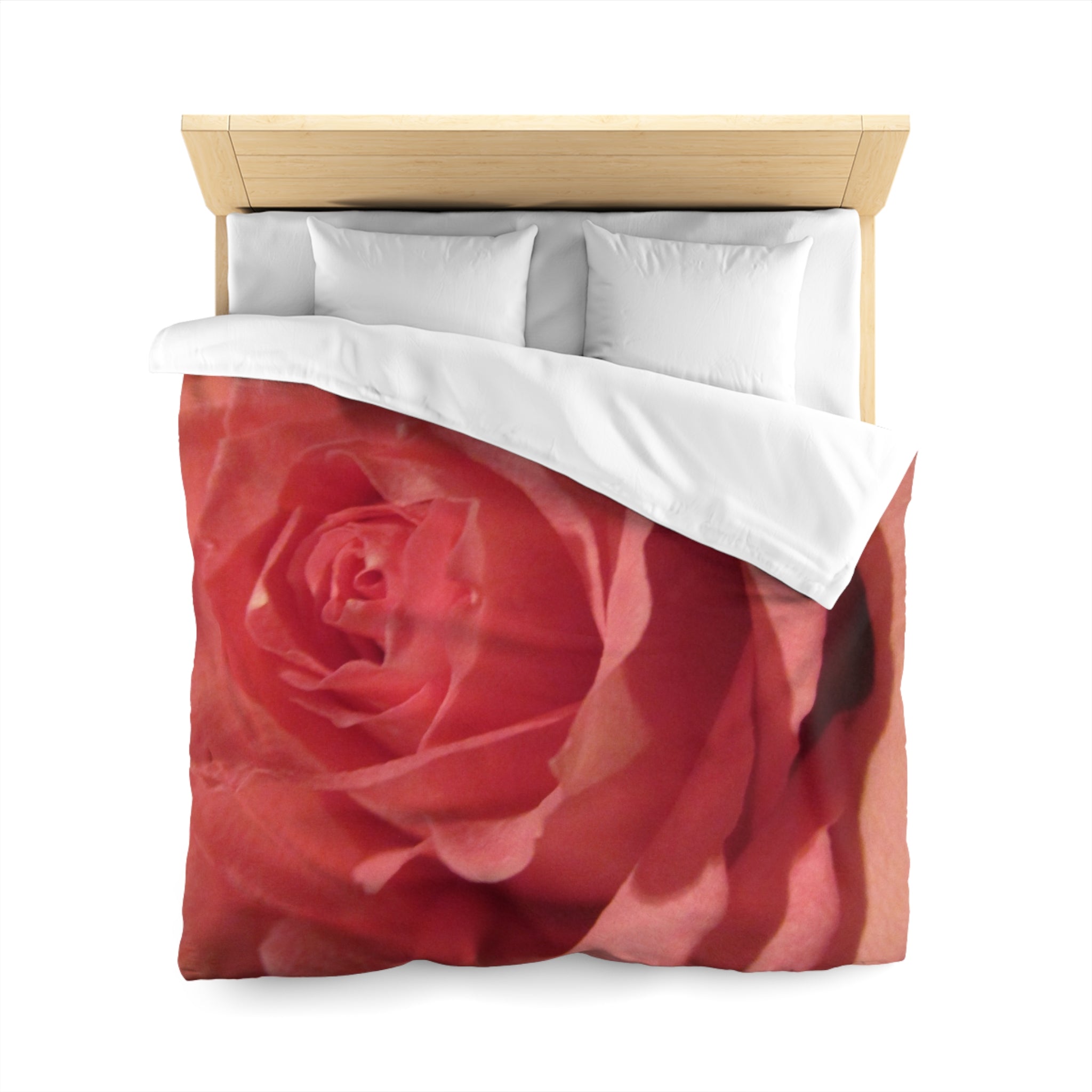Romantic Rose Microfiber Duvet Cover - Blossom Blankets