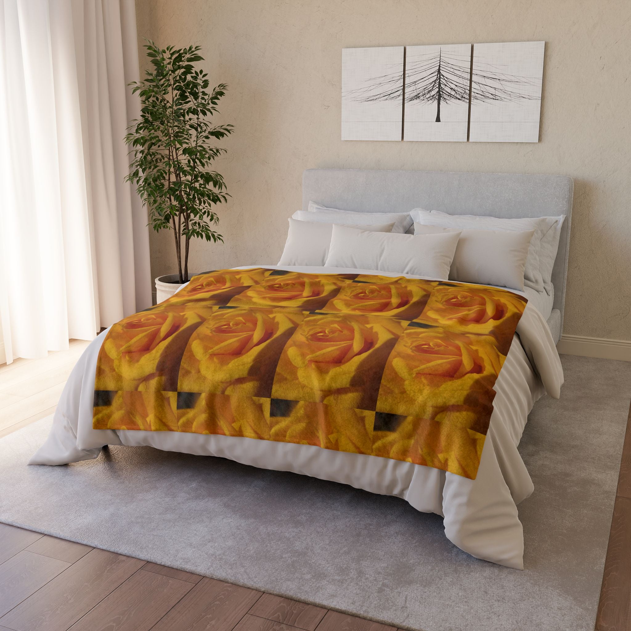 Golden Rose | Soft Polyester Blanket | Blossom Blankets
