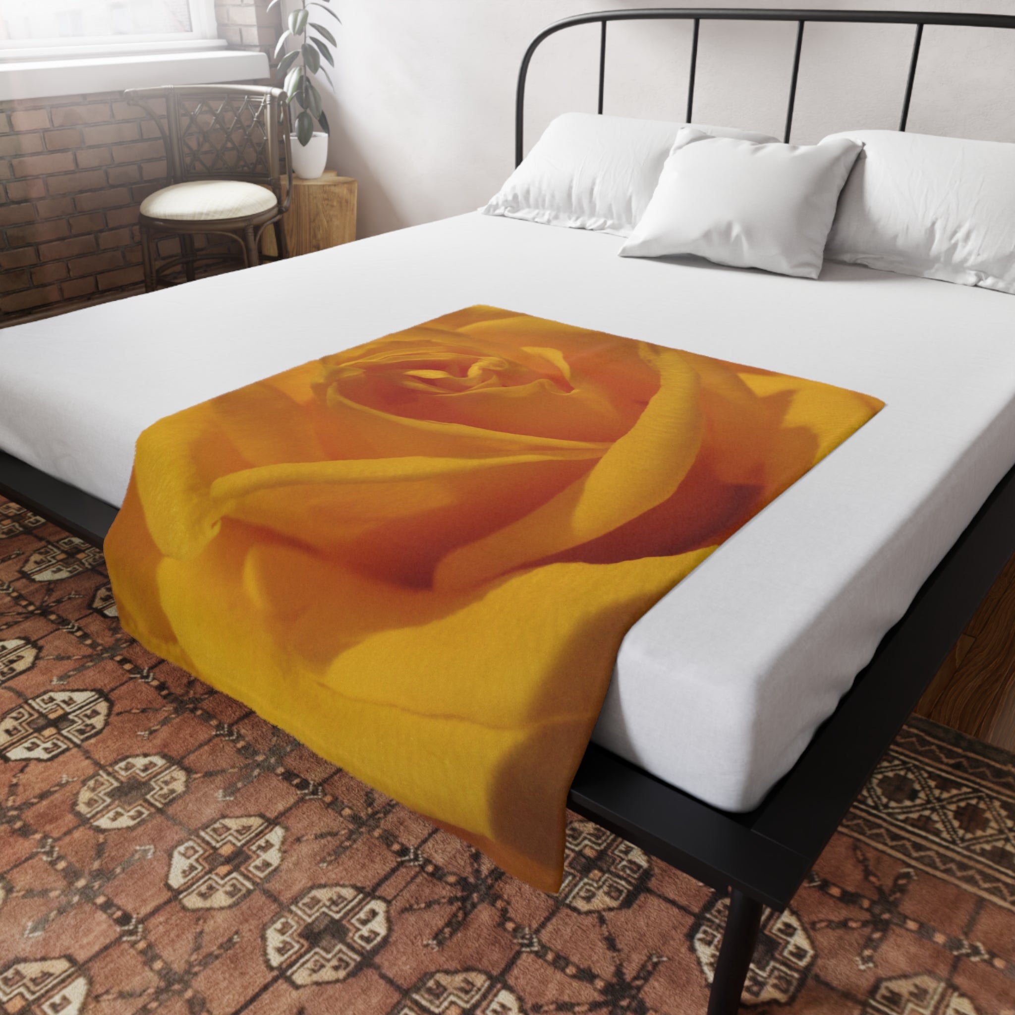 Yellow Rose | Plush Fleece Blanket | Blossom Blankets