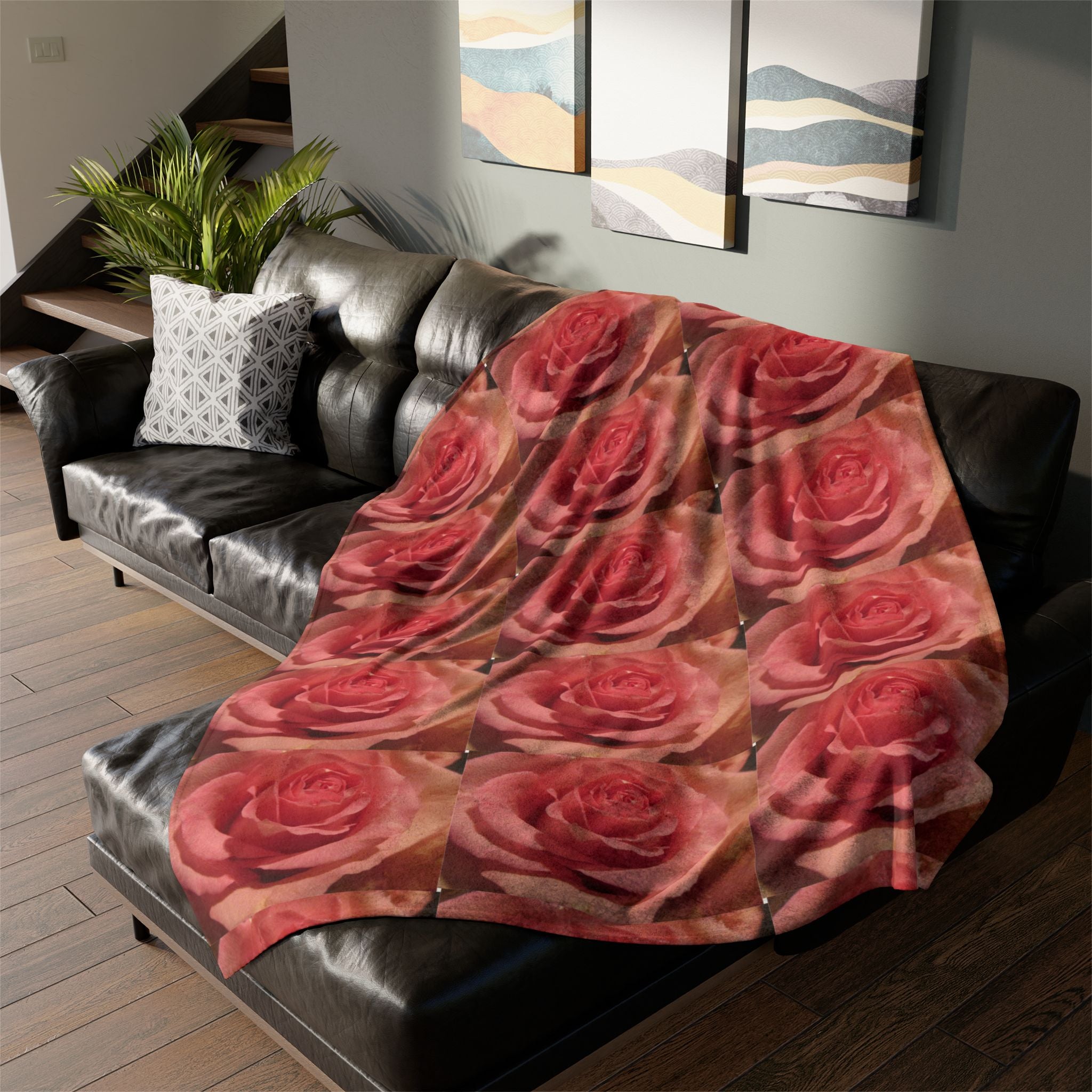 Realistic Rose Pattern Blanket - Romantic Garden Soft Polyester Bedding | Blossom Blankets