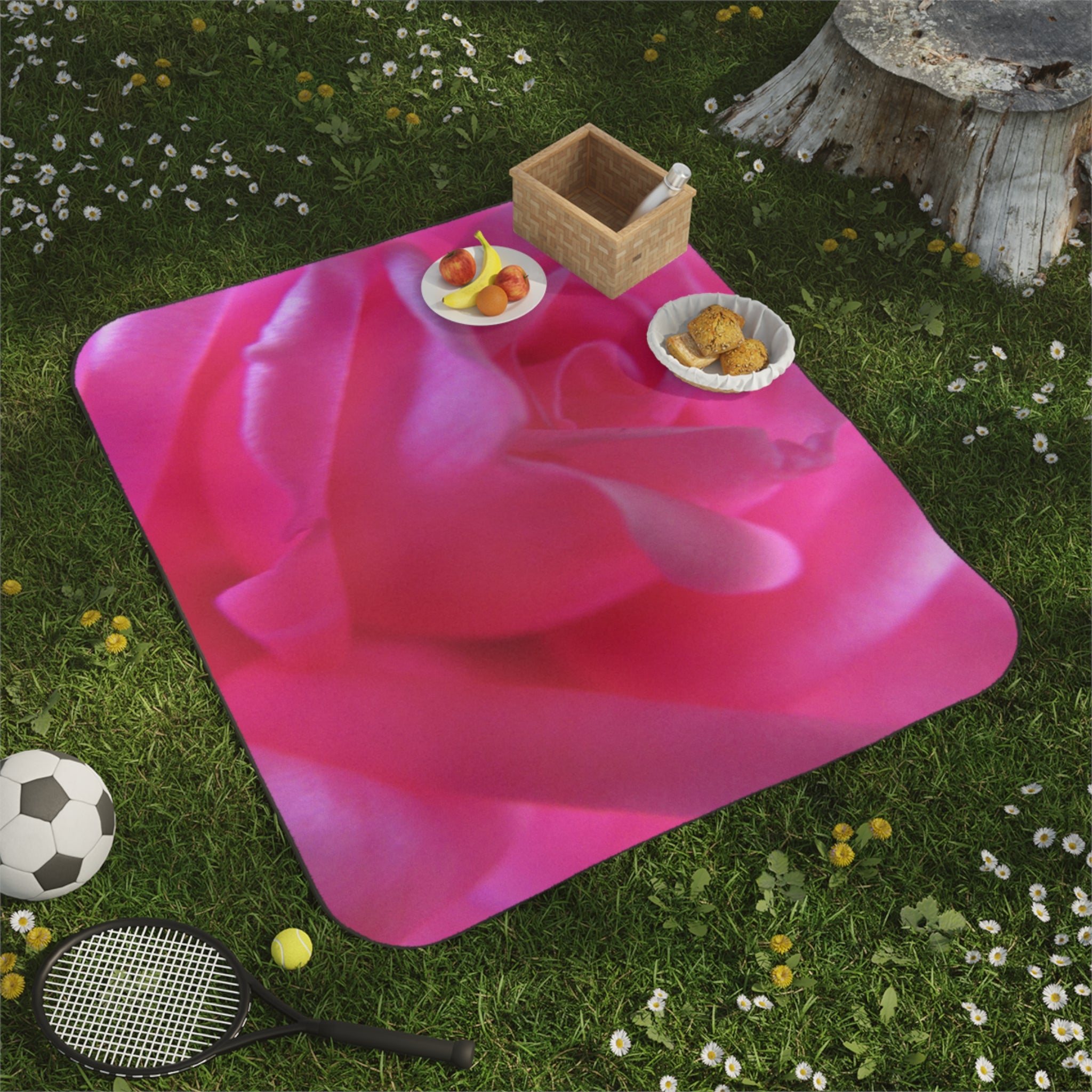 Vibrant Pink Rose - Picnic Blanket | Blossom Blankets