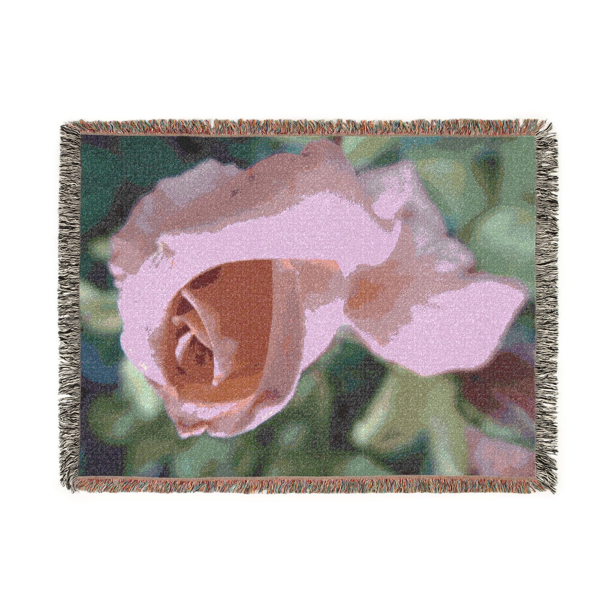 Bright Pink Rose | Woven Blanket | Blossom Blankets