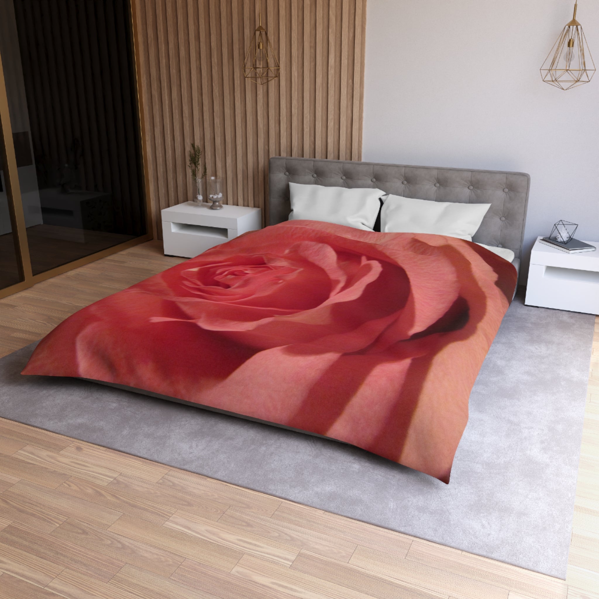 Romantic Rose Microfiber Duvet Cover - Blossom Blankets