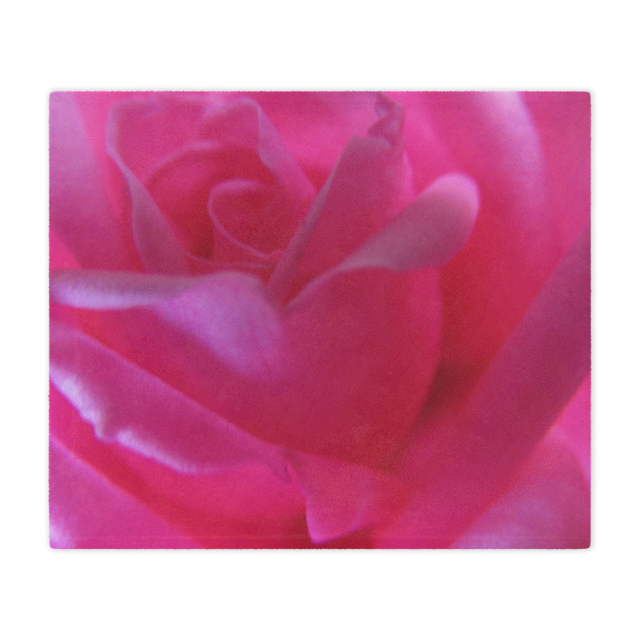 Realistic Vibrant Pink Rose Minky Blanket - Luxurious Garden Comfort Bedding | Blossom Blankets