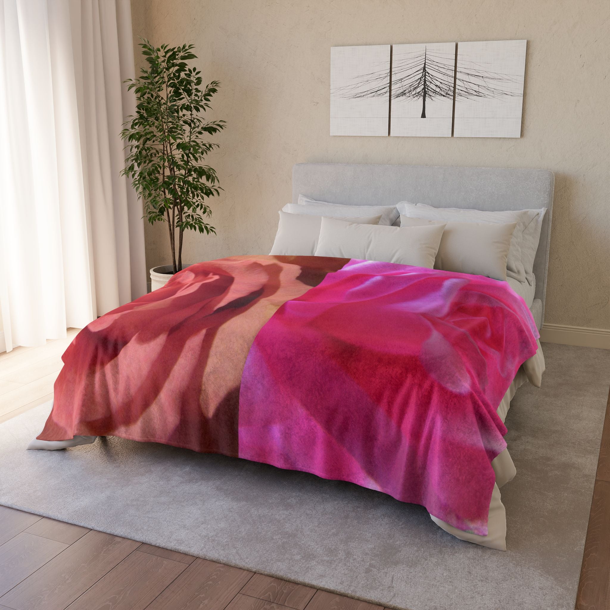 Cozy Romantic Floral | Soft Polyester Throw | Blossom Blankets