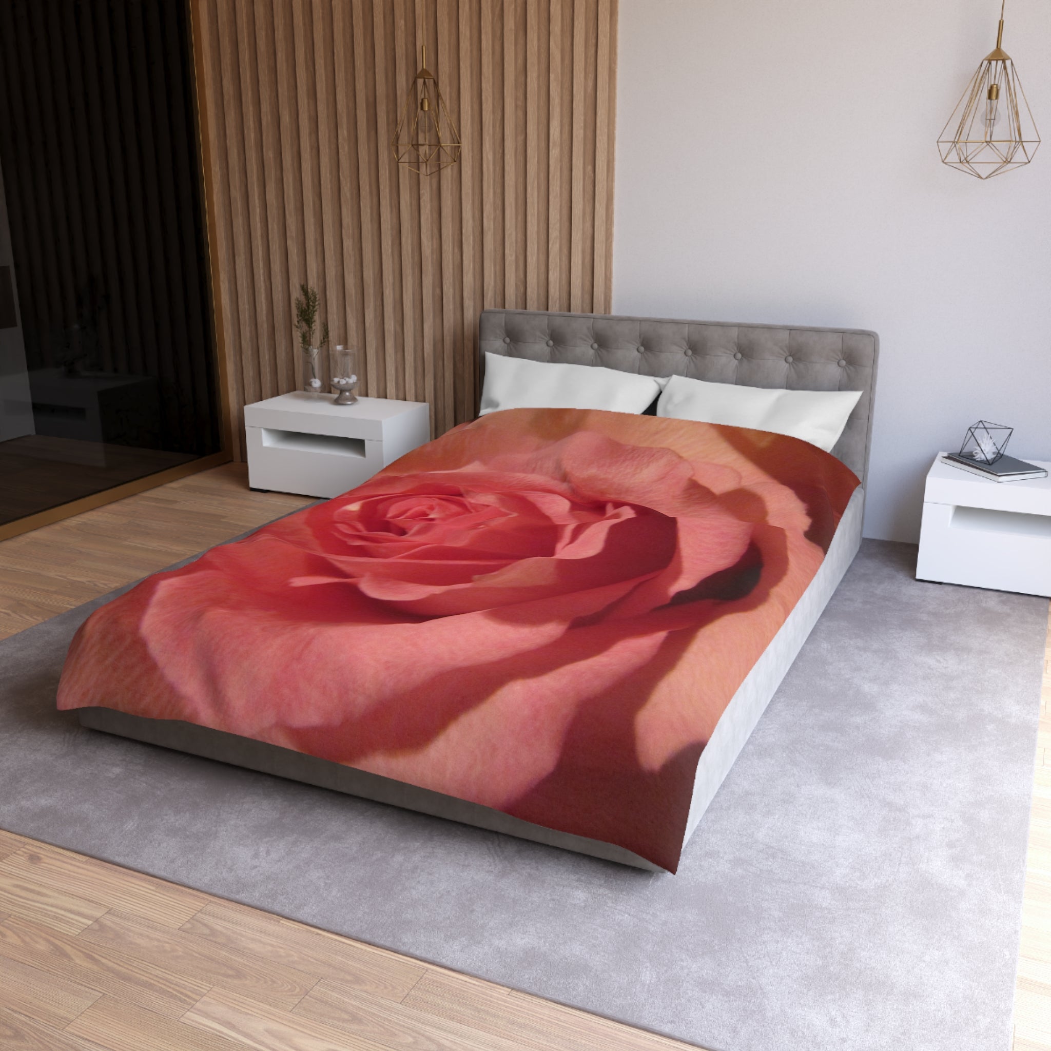 Romantic Rose Microfiber Duvet Cover - Blossom Blankets