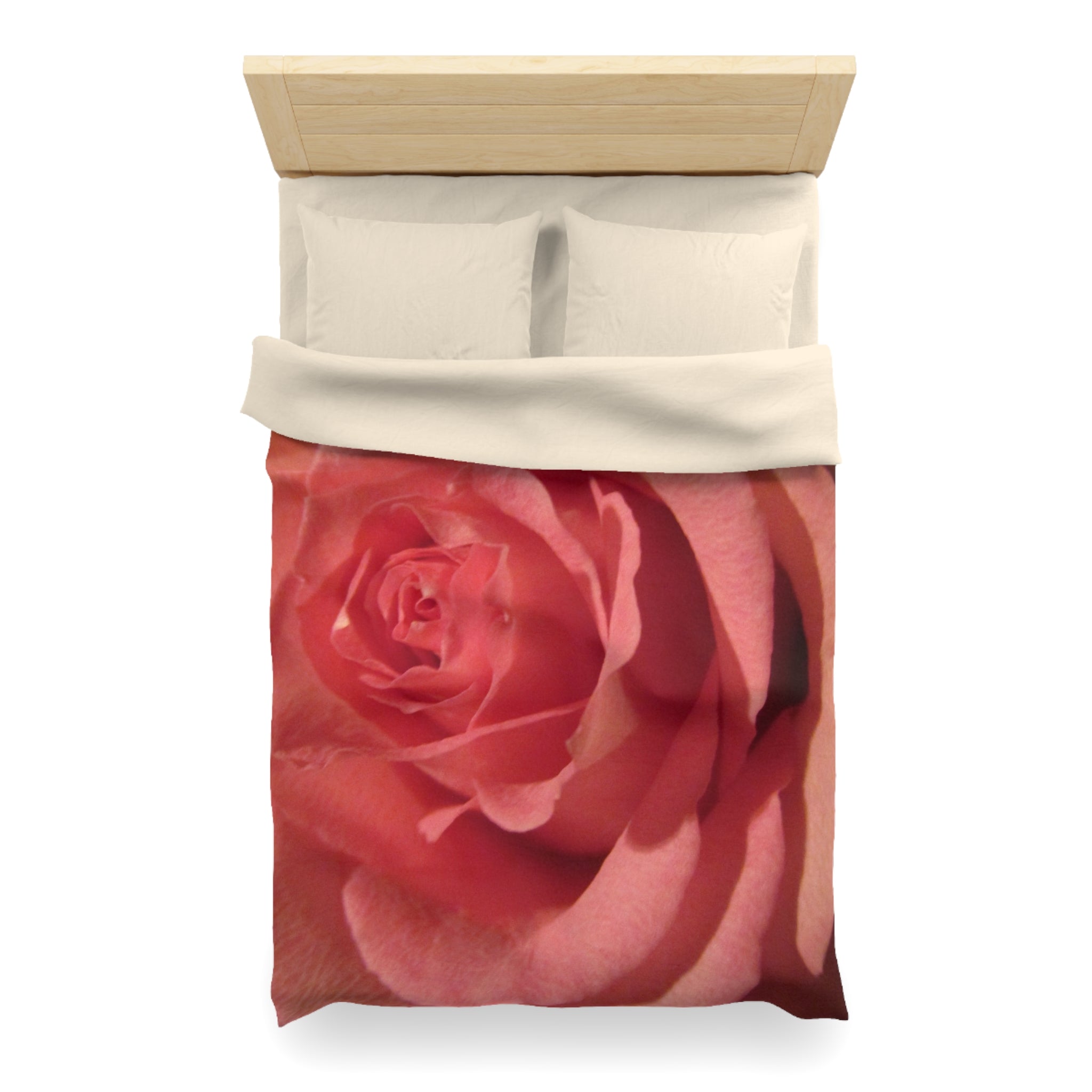 Romantic Rose Microfiber Duvet Cover - Blossom Blankets