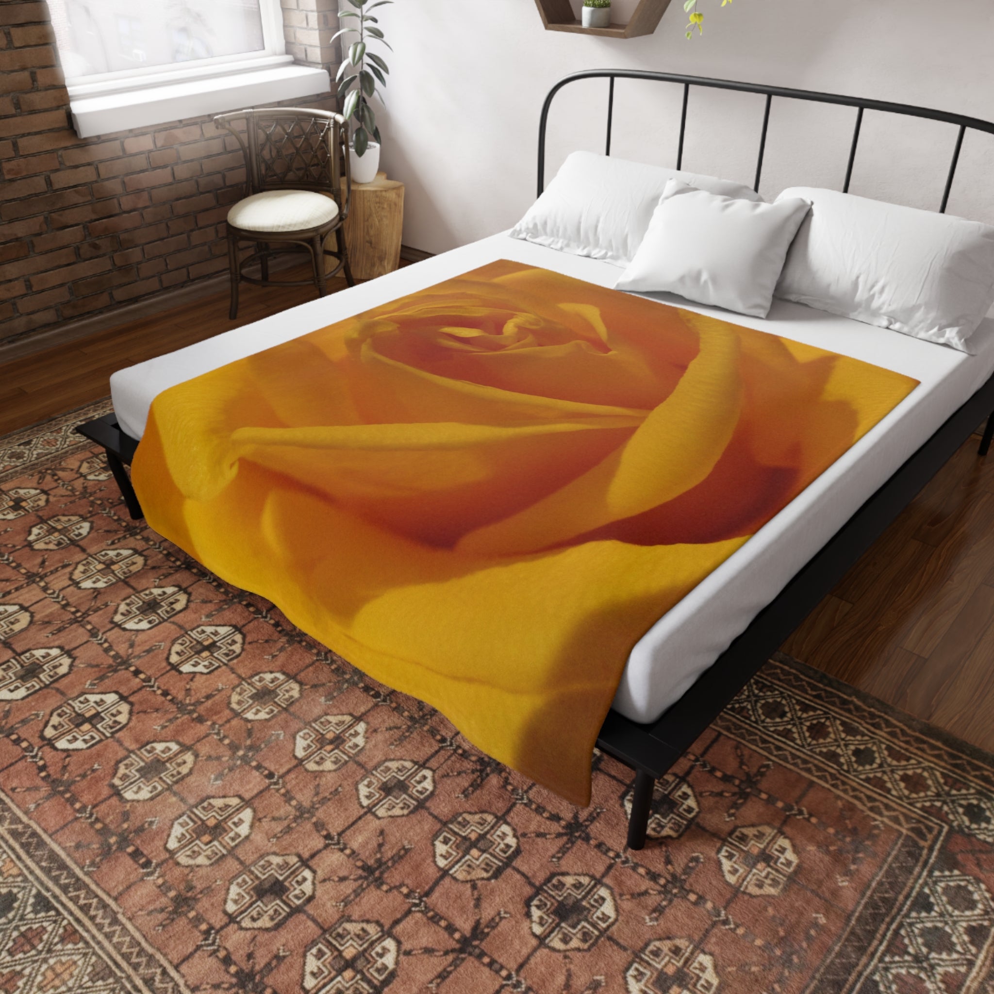 Yellow Rose | Plush Fleece Blanket | Blossom Blankets